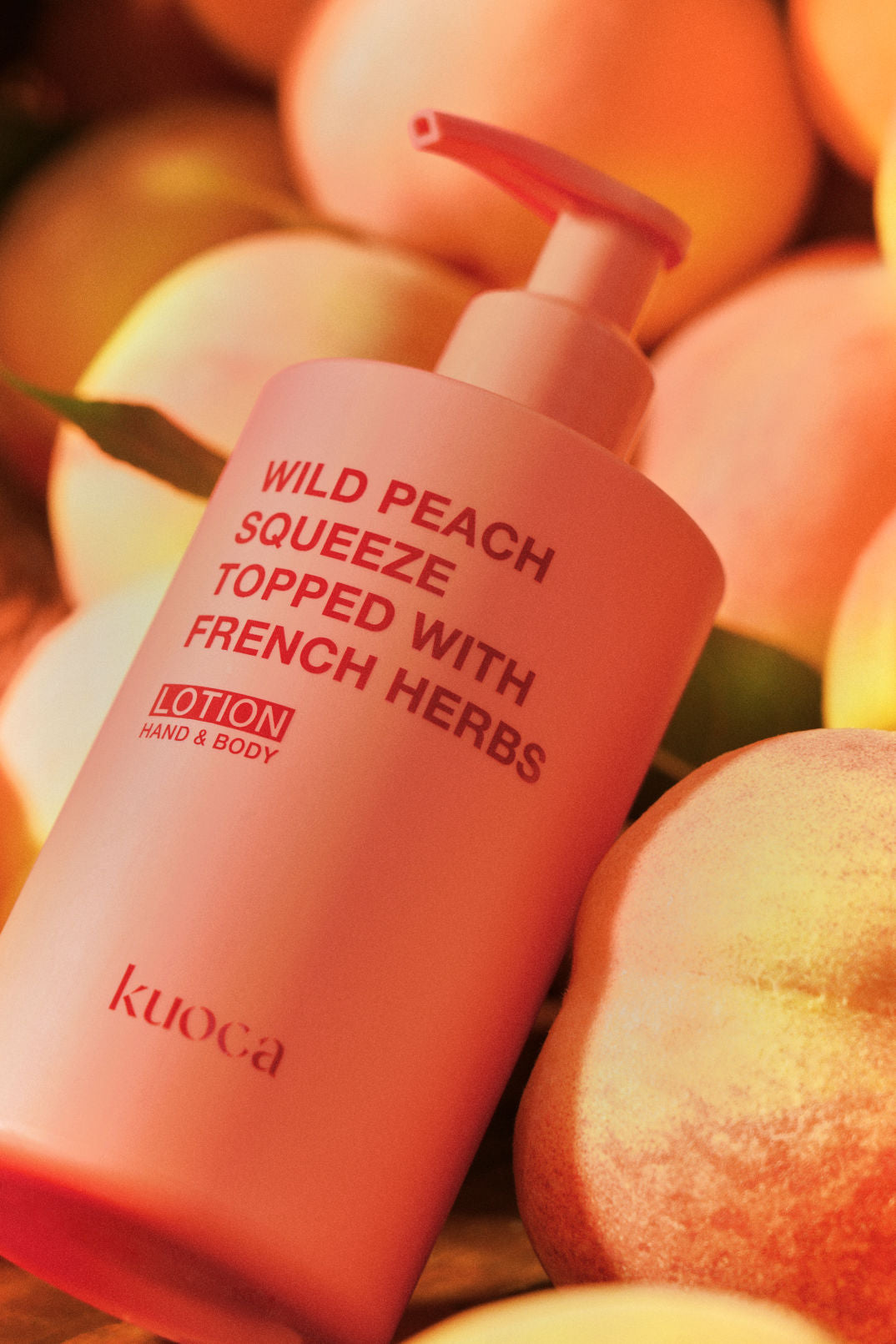 KUOCA Wild Peach Squeeze Topped with French Harbs Hand & Body Lotion