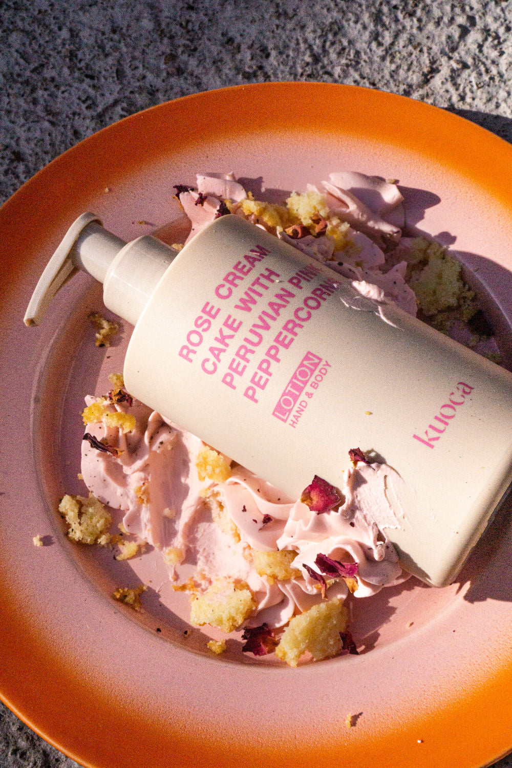 KUOCA Rose Cream Cake with Peruvian Pink Peppercorns Hand & Body Lotion