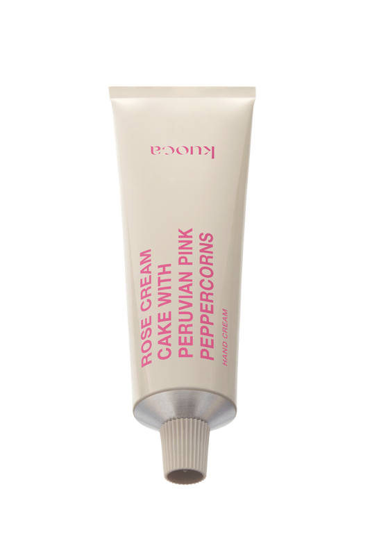 KUOCA Rose Cream Cake with Peruvian Pink Peppercorns Hand Cream
