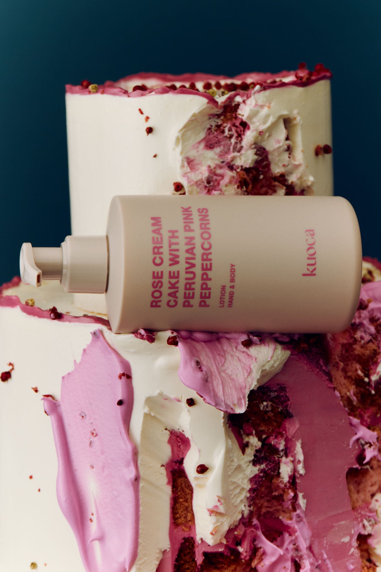 KUOCA Rose Cream Cake with Peruvian Pink Peppercorns Hand & Body Lotion