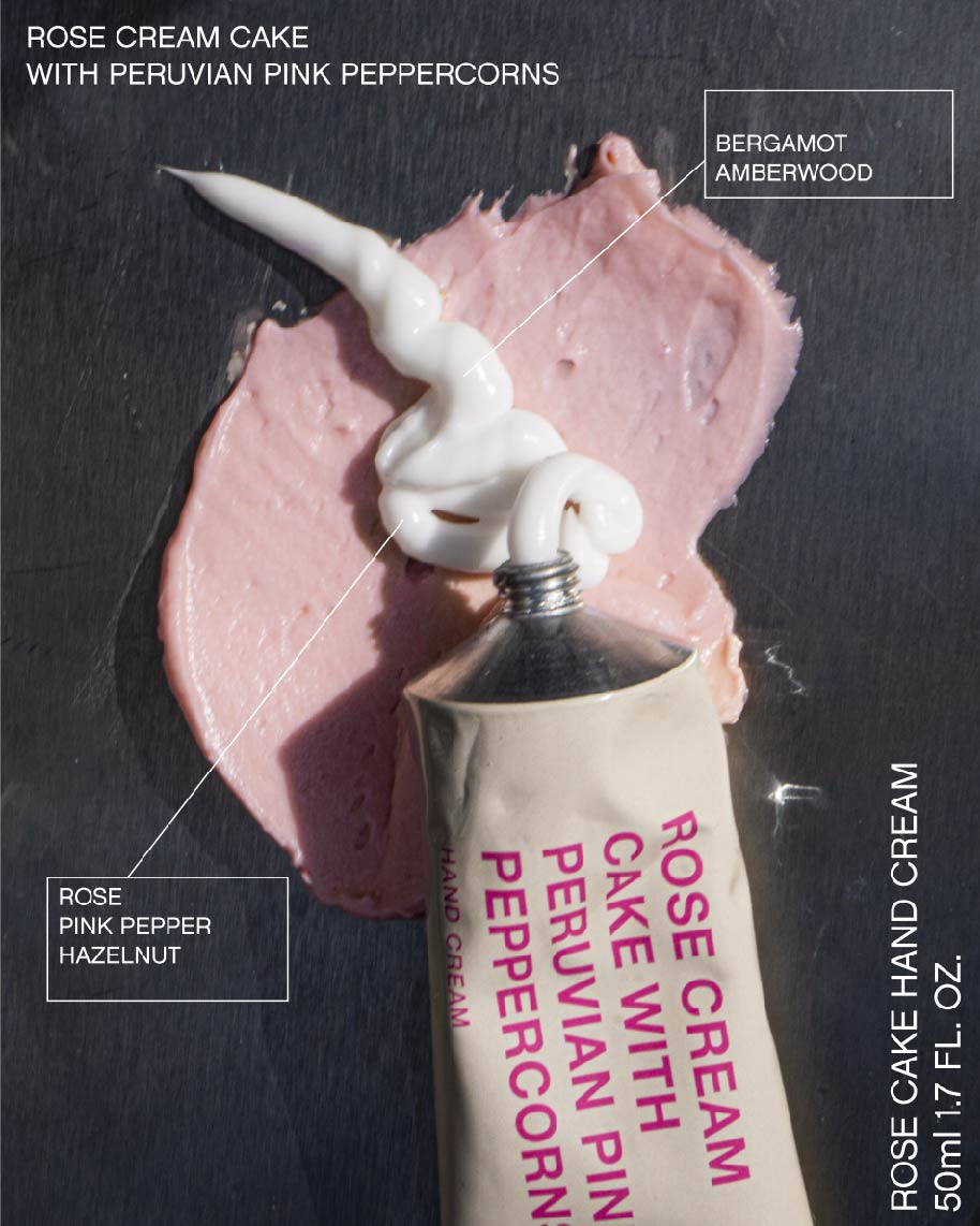 KUOCA Rose Cream Cake with Peruvian Pink Peppercorns Hand Cream