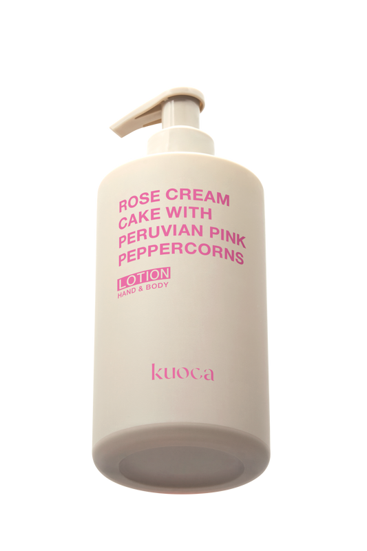 KUOCA Rose Cream Cake with Peruvian Pink Peppercorns Hand & Body Lotion
