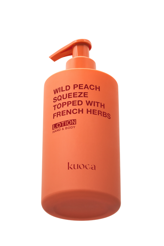 KUOCA Wild Peach Squeeze Topped with French Harbs Hand & Body Lotion
