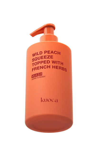 KUOCA Wild Peach Squeeze Topped with French Harbs Hand & Body Wash